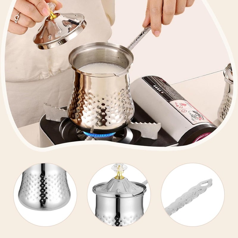 Coffee Pot Kitchen Gadget for Gas Stoves W Anti Overflow Spout with Lids with Handle Chocolate Melting Pot Butter Warmer Jug, L - Image 3