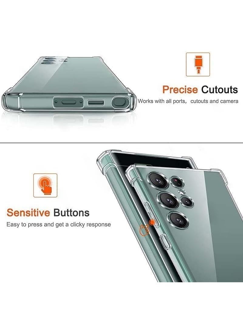 JAJEEK Samsung Galaxy S24 Ultra Case Crystal Clear Galaxy S24 Ultra Cover Slim Flexible TPU Airbag Bumper Shock Absorption Rubber Soft Silicone Case Cover Fit for Samsung Galaxy S24 Ultra 5G - Image 3