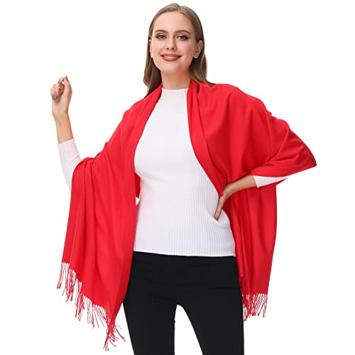 OHAYOMI Pashmina Shawl Wraps Cashmere Feel Scarves Winter Warm Soft Fashion Scarf for Women Evening Dresses Wedding Bridal Bridesmaid Gifts Travel Blanket - Image 1