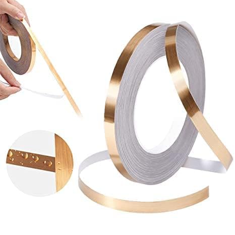 HUBTURE Tile Gap Foil Line Tape, Self-Adhesive Tile Seam Sticker, Waterproof Gap Sealing Foil Decor Tape for Wall, Cabinet, Bedroom, Living Room, Kitchen,1CM*50M (Rose) - Image 1