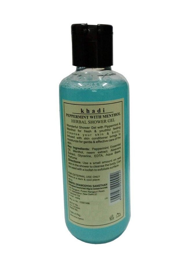 Khadi Natural Herbal - Khadi Herbal Peppermint With Menthol Shower Gel (Paraben And Sulphatefree) 210 Ml - Image 1