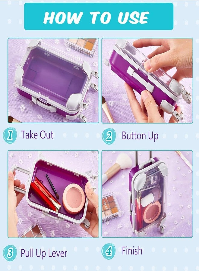 دروبوسيل حقيبة سفر صغيرة من DROPOSALE، حقيبة سفر صغيرة وردية اللون بعجلات، علبة حلوى للرموش ودمى الحلوى، منظم تخزين للسفر للنساء والفتيات، عبوة من قطعة واحدة (فريدة من نوعها) - Image 2