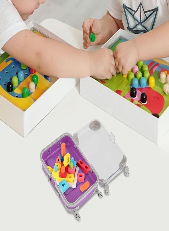 دروبوسيل حقيبة سفر صغيرة من DROPOSALE، حقيبة سفر صغيرة وردية اللون بعجلات، علبة حلوى للرموش ودمى الحلوى، منظم تخزين للسفر للنساء والفتيات، عبوة من قطعة واحدة (فريدة من نوعها) - Image 5