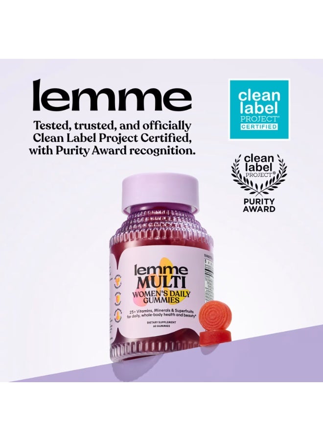 Lemme Multi, Women's Daily Gummies, Raspberry Orange, 60 Gummies - Image 2