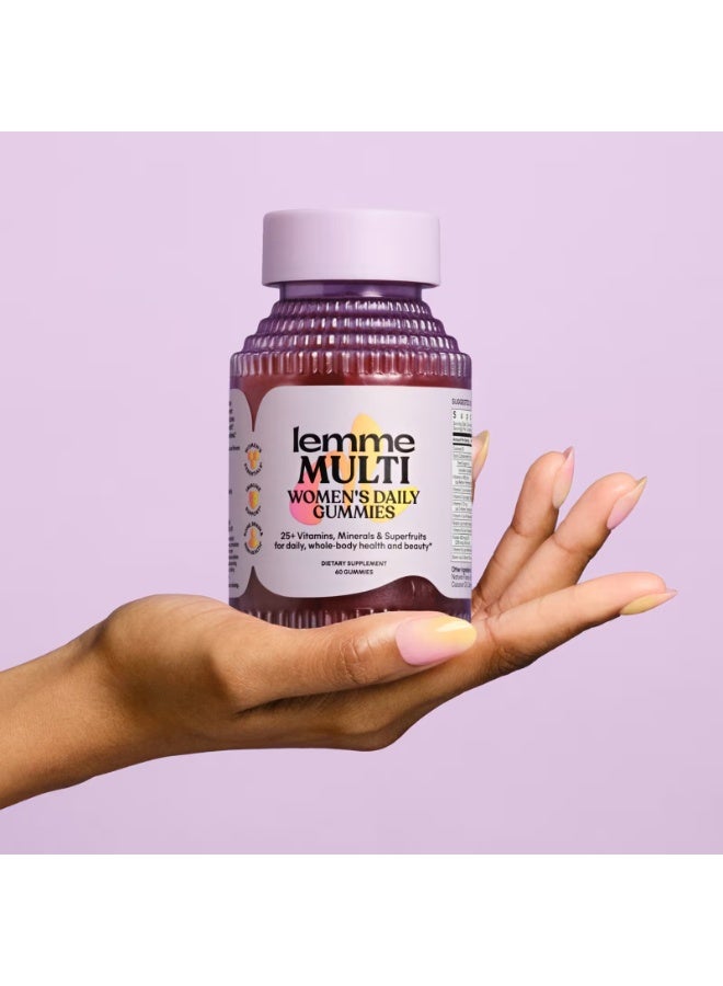 Lemme Multi, Women's Daily Gummies, Raspberry Orange, 60 Gummies - Image 3