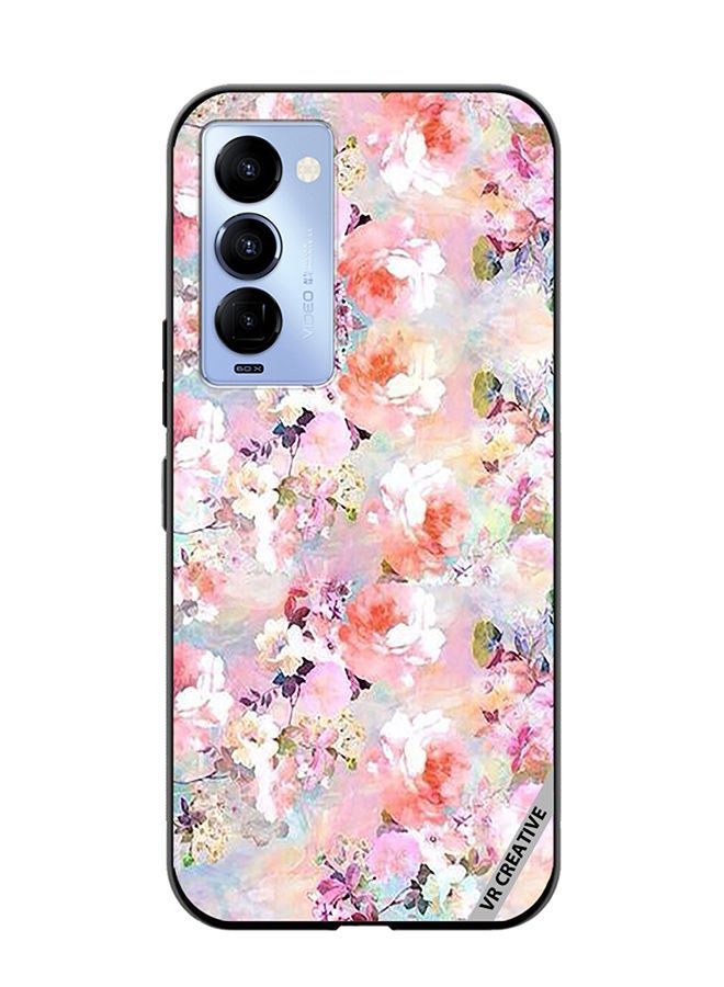 VR CREATIVE Protective Case Cover For Tecno Camon 18/18 P Flower Design Multicolour - Image 1