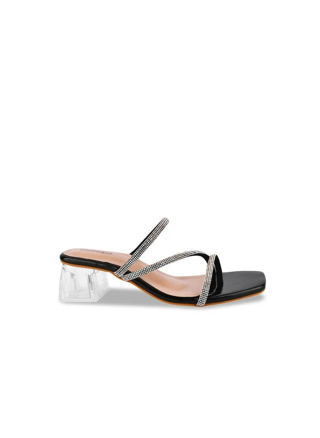 شوتوبيا Shoetopia Girls Textured Party Block Mules