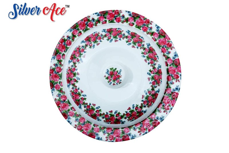 SILVER ACE Silver Ace Waterlily Designer Melamine Dinner Set in Multicolor 49 Pieces - Image 3