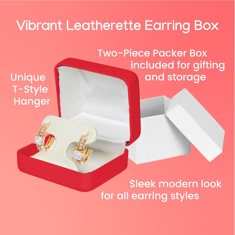 Prestige & Fancy Luxury T-Style earring jewelry Gift Box, PU Leather Earring Jewelry Box, jewelry Storage Display Case For Women And Men, Earring Holder Organizer for Birthday, Wedding, Engagement, valentines day, - Image 5