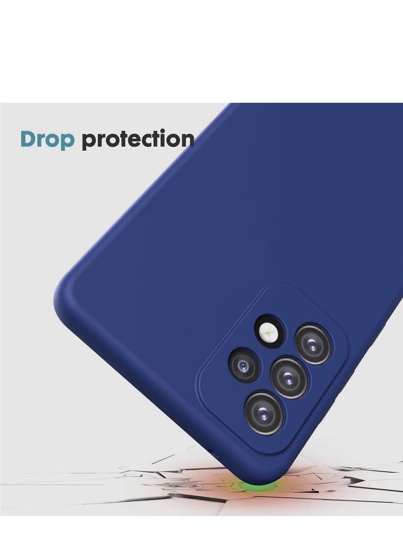 ELTRAZONE Galaxy A13 4G Liquid Silicone Case – Blue, Soft Gel Rubber with Thick Shockproof Design & Microfiber Lining - Image 4