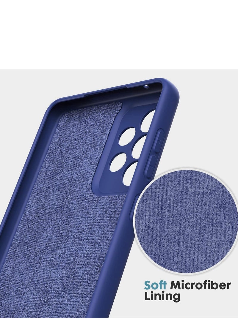 ELTRAZONE Galaxy A13 4G Liquid Silicone Case – Blue, Soft Gel Rubber with Thick Shockproof Design & Microfiber Lining - Image 2