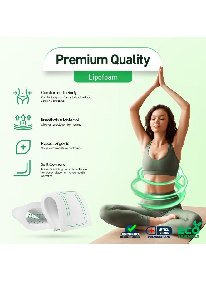 S-Color 3 Pack Lipo Foam Pads - Post Surgery Ab Board for Liposuction Recovery, Flattening Abdominal Compression Garments for Tummy Tuck Surgery (8” x 11” x 0.5”) - Image 5