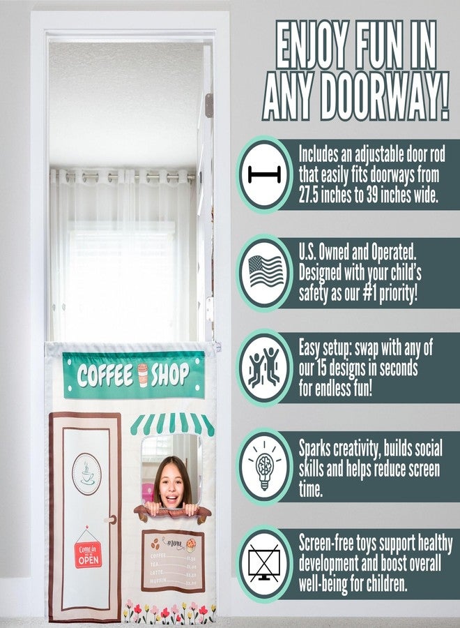 Couch Swag Play Panel for Children with Adjustable Door Pole (Coffee Shop) - Image 2