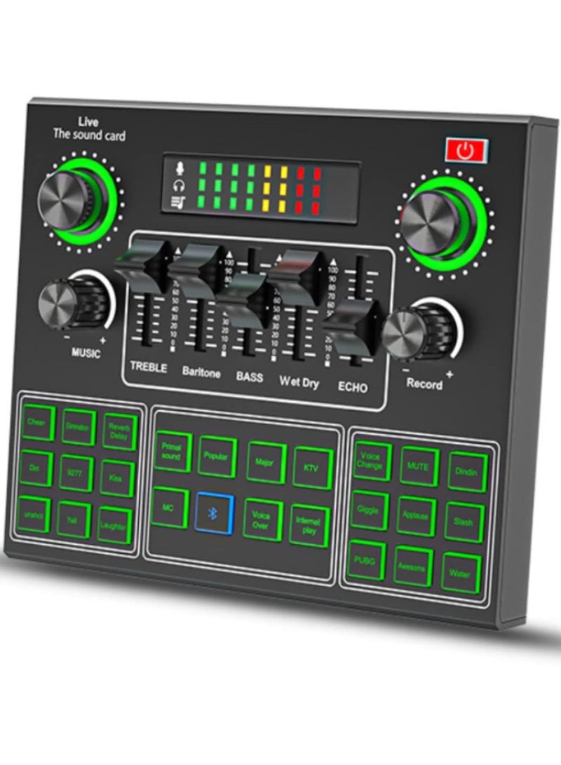 Sound Mixer Board For Live Streaming Voice Changer Card With Multiple Effects Audio Sound Card - Image 5