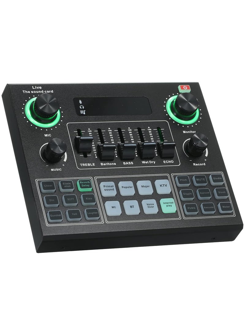 Sound Mixer Board For Live Streaming Voice Changer Card With Multiple Effects Audio Sound Card - Image 3