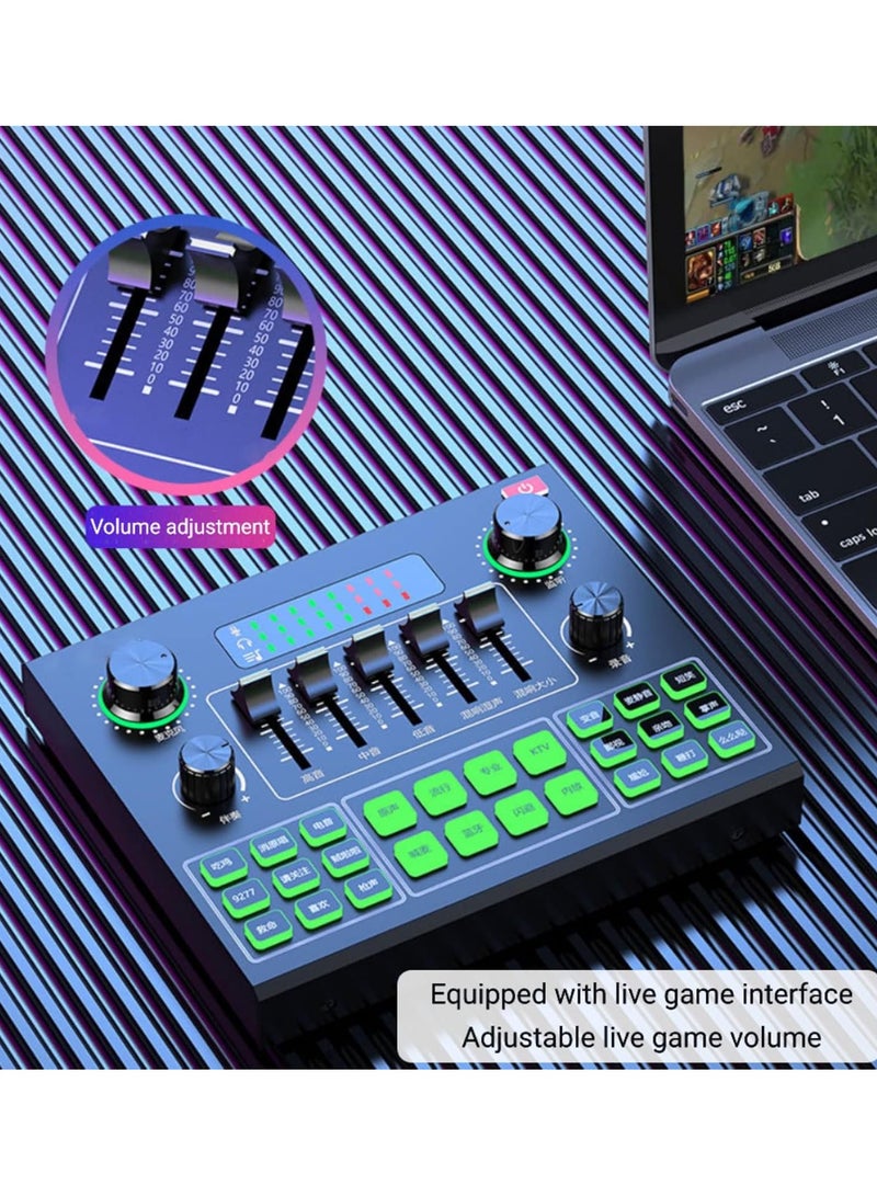 Sound Mixer Board For Live Streaming Voice Changer Card With Multiple Effects Audio Sound Card - Image 4