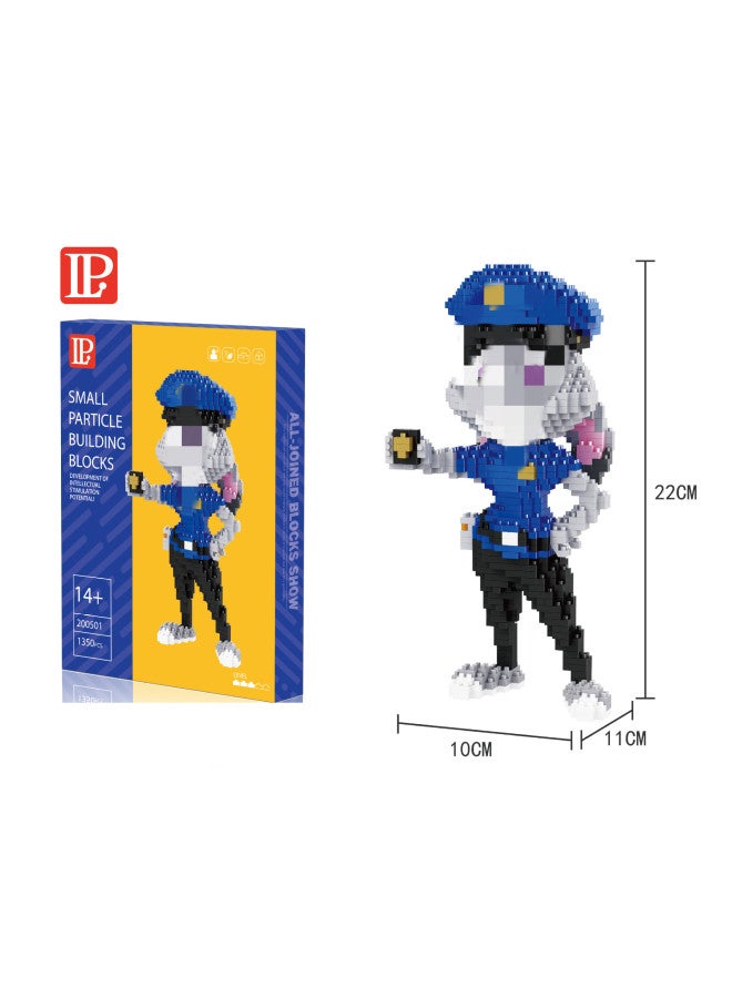 LP Toy Building Blocks Cartoon Animation Model Creative Toys Assembled DIY Toys 200503~200561 Wholesale-Color:lp-200501 Rabbit With Blue Cap  - Image 1