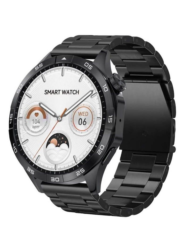 Oteeto Oteeto Watch 5 Pro 1.43 inch AMOLED Smart Watch with 2 Straps and Wireless Charger for Men Black  - Image 2