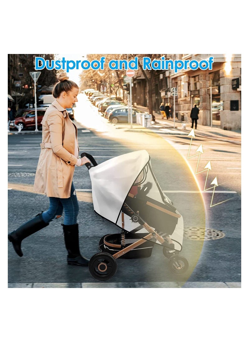SYOSI Universal Rain Cover for Pushchair Stroller Buggy Pram Transparent Pushchair Rain Cover with Zip Rain Cover for Pram Baby Travel Weather Shield Fit Most Strollers  - Image 4