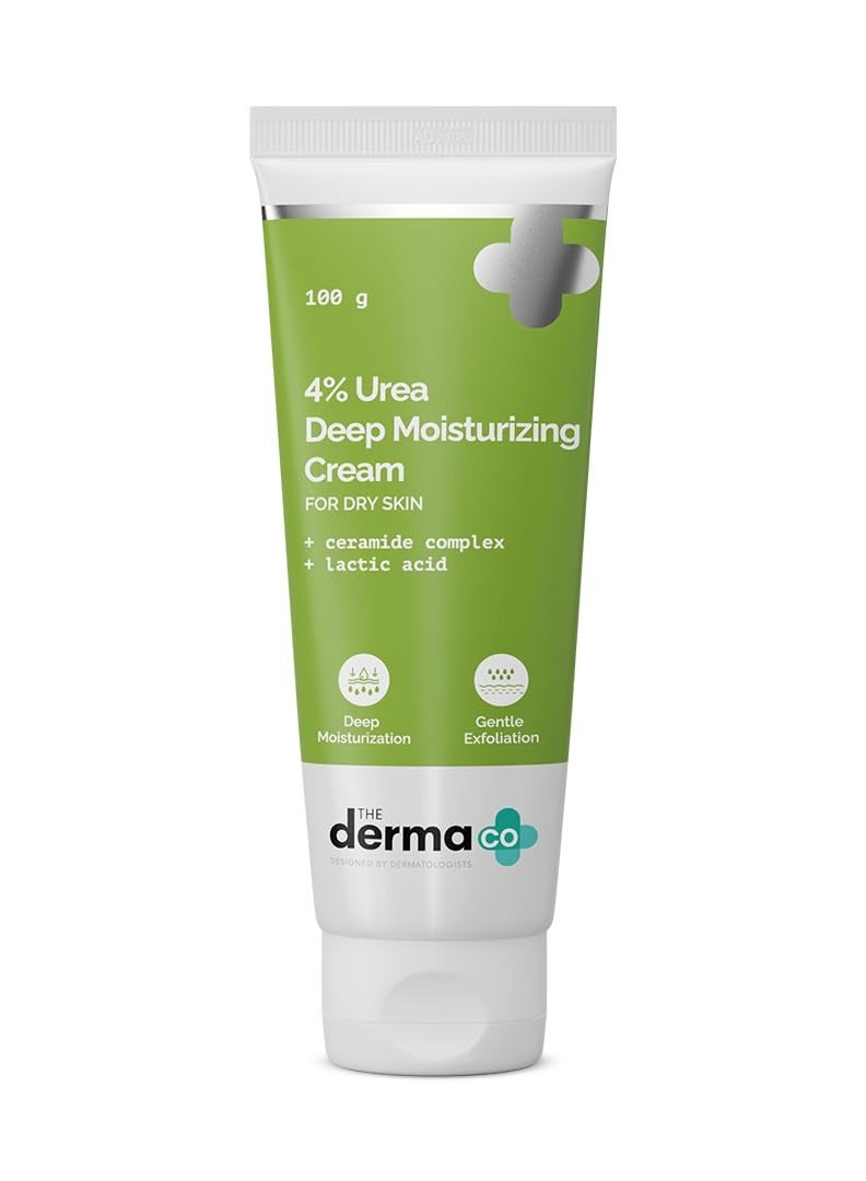 ذا ديرما كو كريم الترطيب العميق Derma Co 4% Urea مع حمض اللاكتيك ومركب السيراميد يرطب البشرة بعمق ويقشرها بلطف ويصلح حاجز البشرة الطبيعي  100g - Image 1