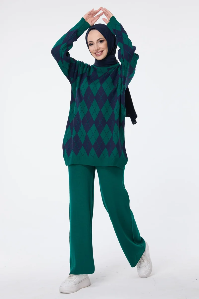 Tofisa 23645-ZUMRUT Knitwear Tunic Trousers