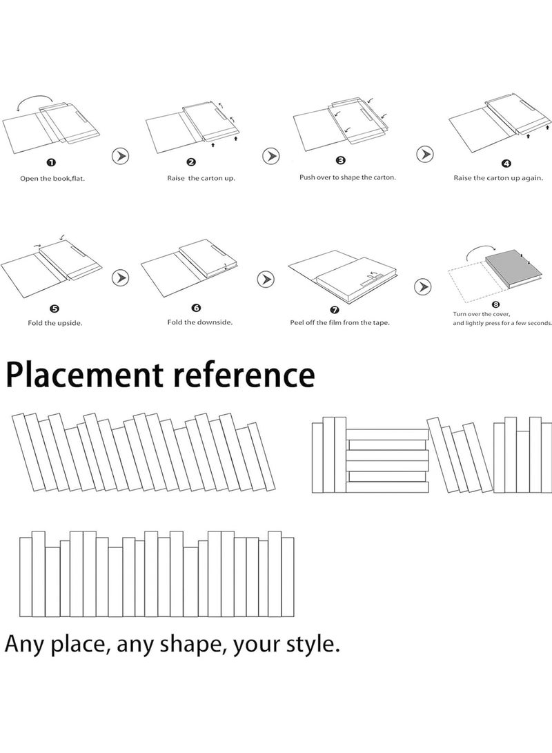 بينكو كتب ديكورية لديكور المنزل، مجموعة من 3 كتب ديكورية أنيقة، تُضفي لمسة جمالية على ديكور طاولة القهوة، غرفة المعيشة، الطاولات، الرفوف، كتب عرض عصرية مكدسة بغلاف مقوى. - Image 5
