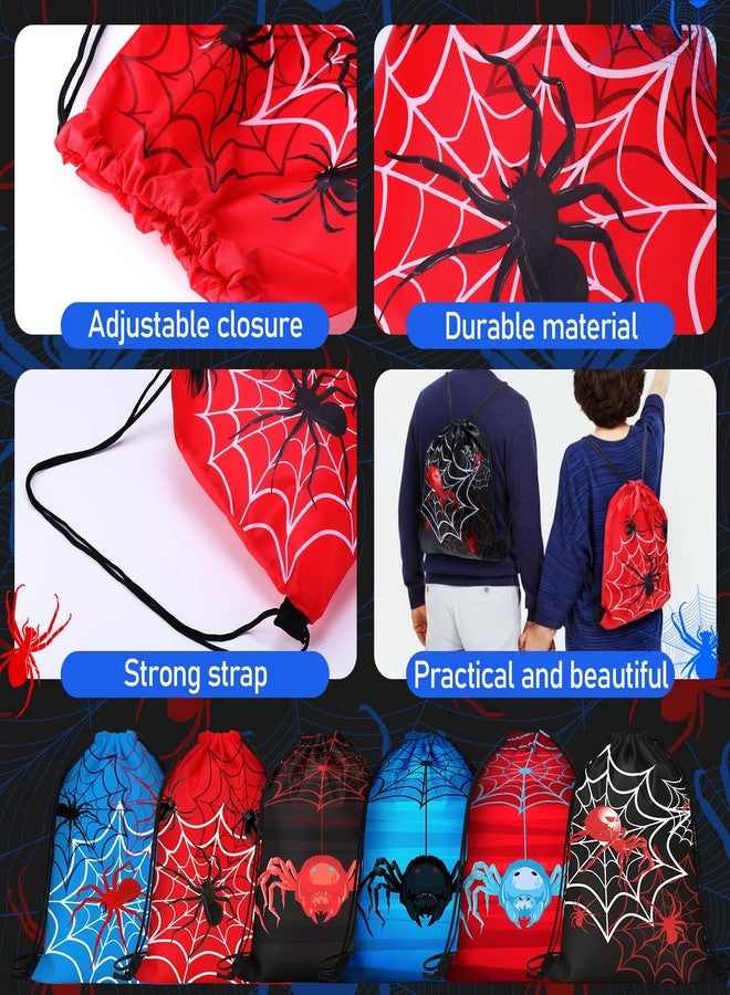 Potchen 48 Pcs Spider Party Favors Spiderweb Birthday Party Supplies Hero Decorations for Guests Including Drawstring Gift Bags Cups and Wristbands for Christmas Birthday Gift Favors - Image 5