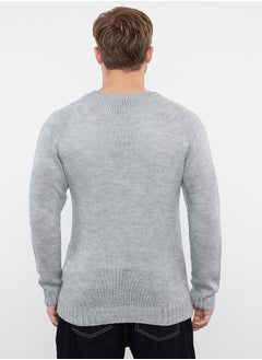 Gray Slim Fit Crew Neck Raglan Sleeve Basic Knitwear Sweater - pzsku/Z55EC89A5FAACC839DB8BZ/45/_/1730941491/530e33ce-a454-4619-b45c-79eba261c282