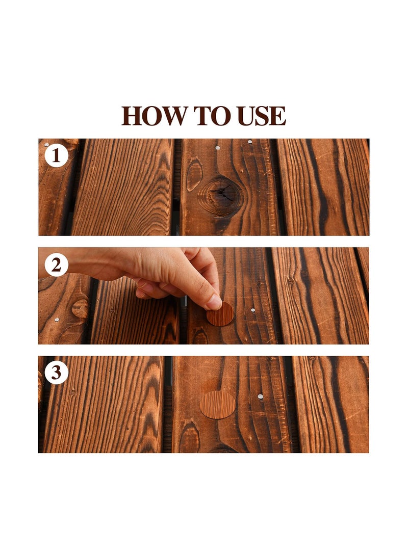 Y&D 648 Pieces Adhesive Screw Stickers, Hole Covers PVC Cover Caps 12 Colors Waterproof Wood Textured for Wall Cabinets Desk Screws Furniture Repairing (Classic Style) - Image 3