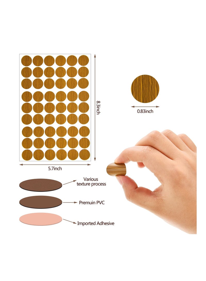 Y&D 648 Pieces Adhesive Screw Stickers, Hole Covers PVC Cover Caps 12 Colors Waterproof Wood Textured for Wall Cabinets Desk Screws Furniture Repairing (Classic Style) - Image 4