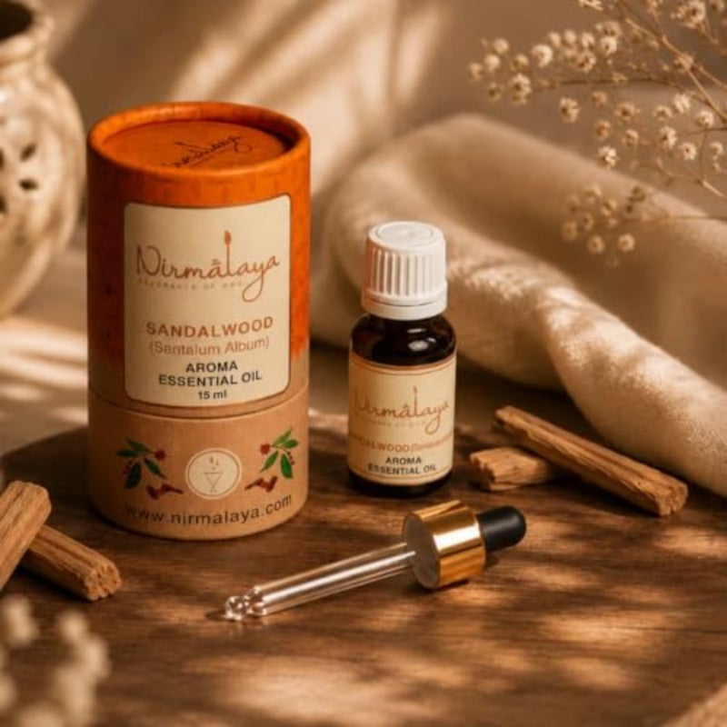 Aromatherapy diffuser oil for home fragrance, pure sandalwood essential oil, natural beige, 100 pure and natural, 15ml bottle - Image 2
