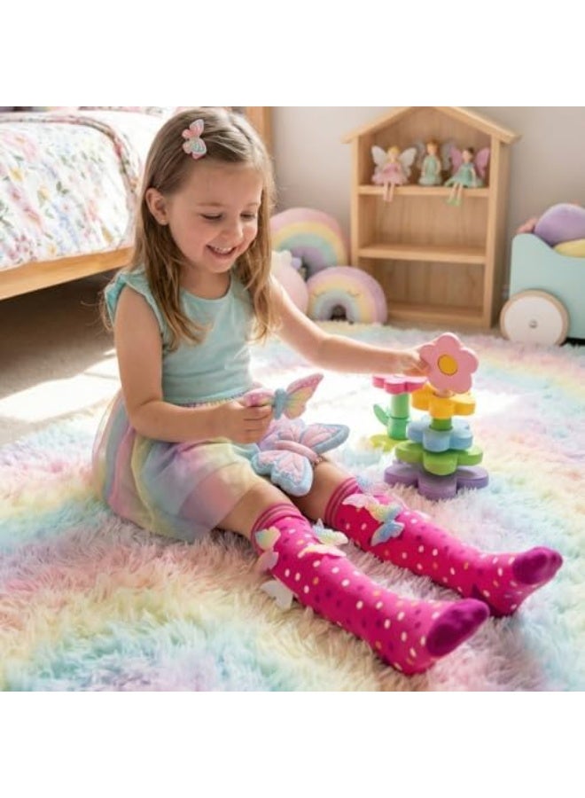 Glitters Funky 3D High Socks for Kids & Teens | Butterfly Polka Dot Knee-High Socks | Cute Cartoon Design | Soft Stretchable Fabric - Image 2