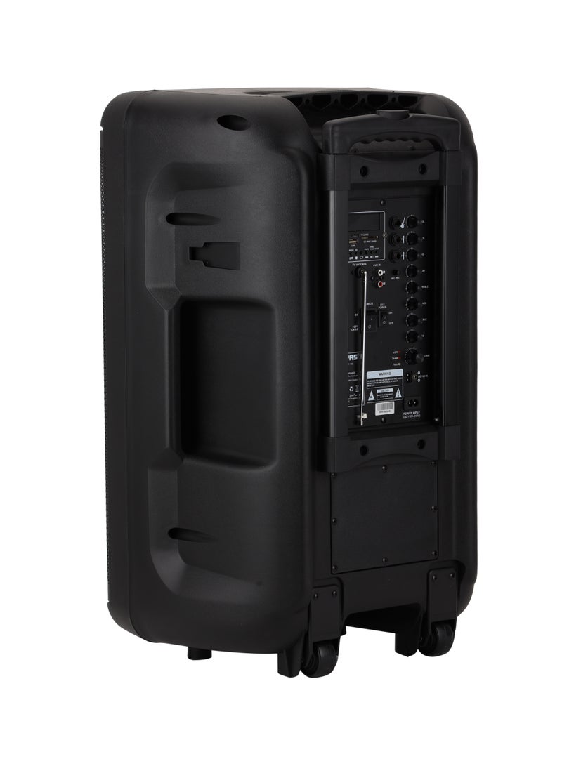 GEEPAS Rechargeable and Professional Trolley Speaker| Bluetooth, TWS Function and FM Radio Includes a Wireless Microphone Remote Control | 60000W PMPO Recording Function, LED Light and LED Display | 2 Years Warranty  - Image 3
