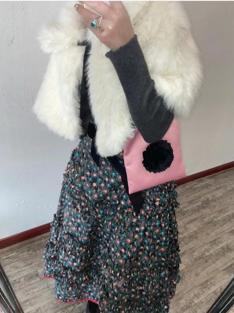 Mona Rose Flower Square Decorative Mobile Phone Crossbody Small Bag For Women Summer Summer Niche Style - Image 4