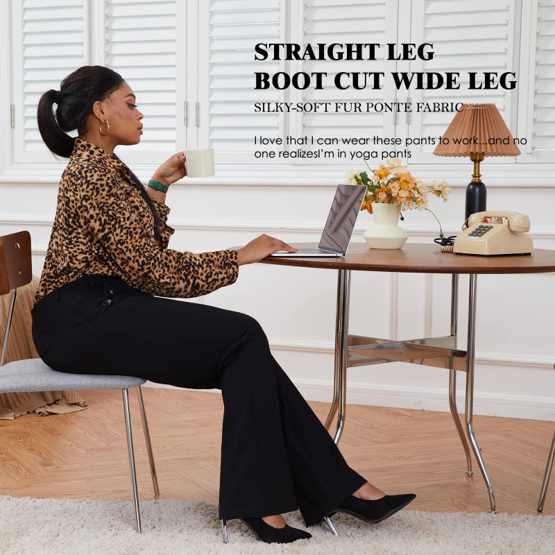 DGD Stretch Dress Pants Plus Size for Women Wrinkle-Free Office Pant with Pocket High Waist Work Casual Pant 3XL-DD - Image 5