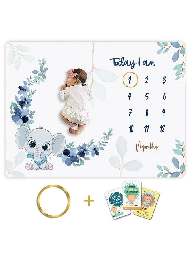 Novo Baby - Milestone Blanket & Props For Baby'S ;1 To 12 Months Prop ;Ac Room Blanket For Summer ; Newborn Baby Blanket ; Infants Winter Blanket ; Baby Bedding 90X120 (Animal Print White Fleece) - Image 1