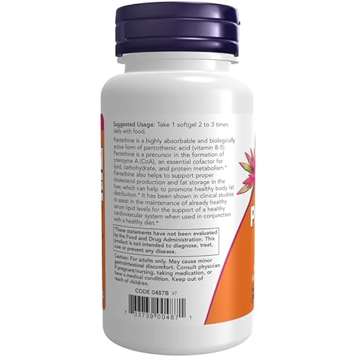 now Supplements, Pantethine (Coenzyme A Precursor) 300 mg, Cardiovascular Health*, 60 Softgels - Image 3