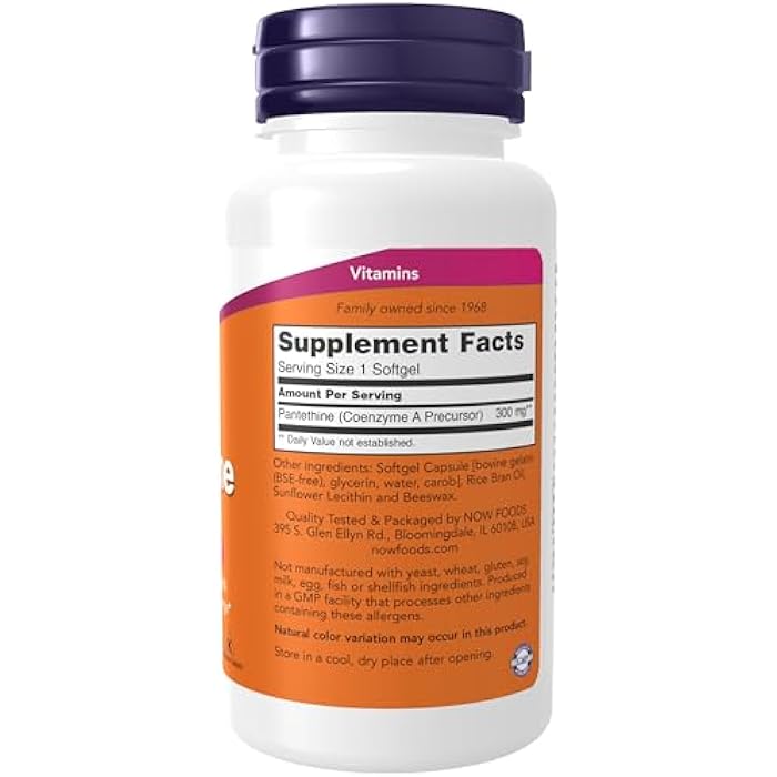 now Supplements, Pantethine (Coenzyme A Precursor) 300 mg, Cardiovascular Health*, 60 Softgels - Image 2