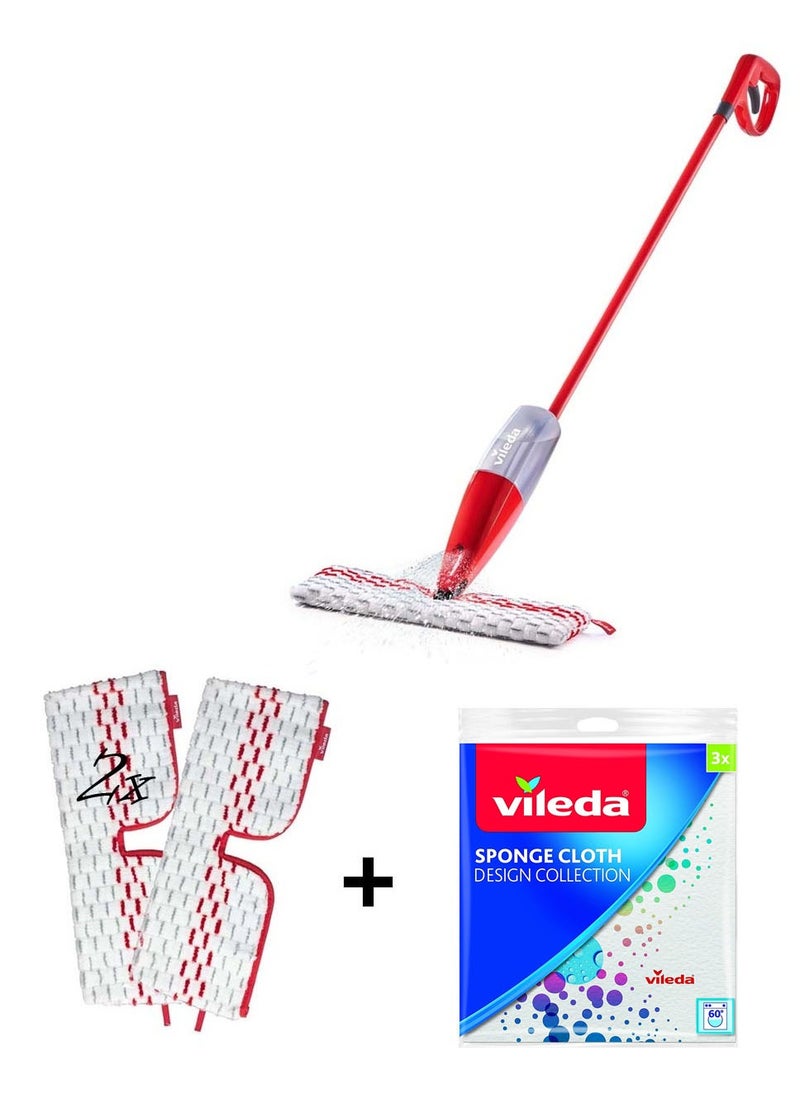 Vileda - Vileda Pro Mist Max Mop Set with 2 Extra Refills with DAC Disinfectant and Cleaner - Image 1