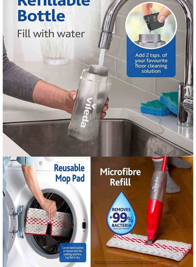 Vileda Pro Mist Max Mop Set with 2 Extra Replacements - Image 2