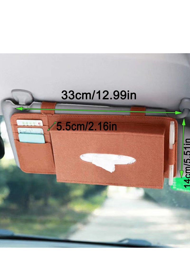 Car Sun Visor Tissue Box Felt Napkin Holder Hanging Car Sun Shade Storage bag - Image 4