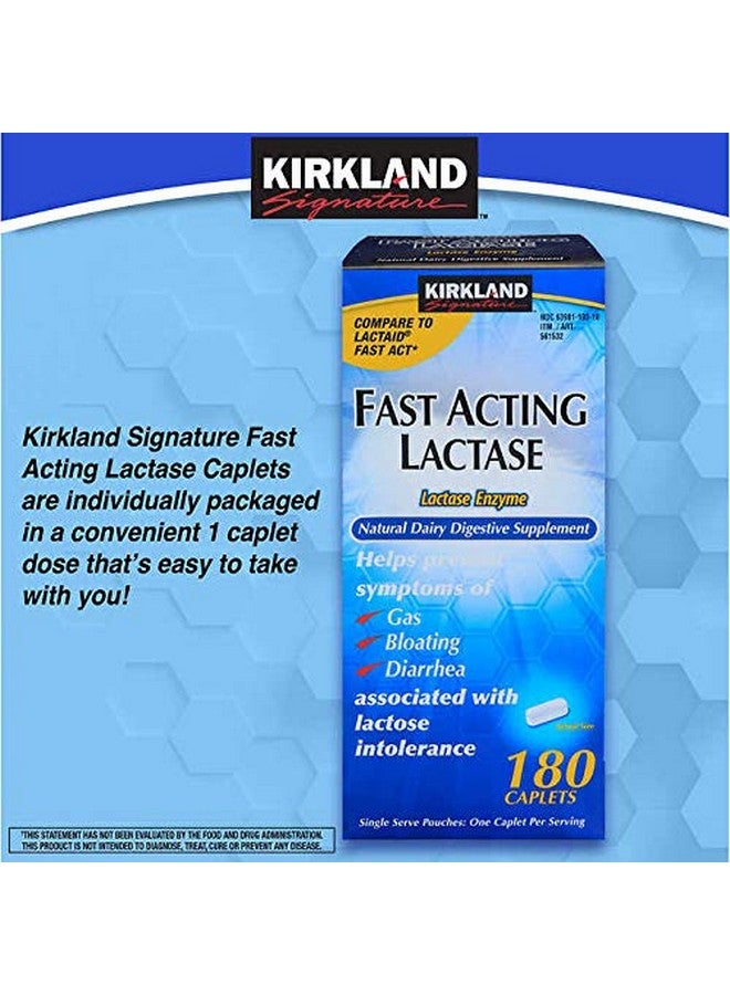 Kirkland Signature Fast Acting Lactase Natural Dairy Digestive Supplement 180Count Caplets  - Image 3