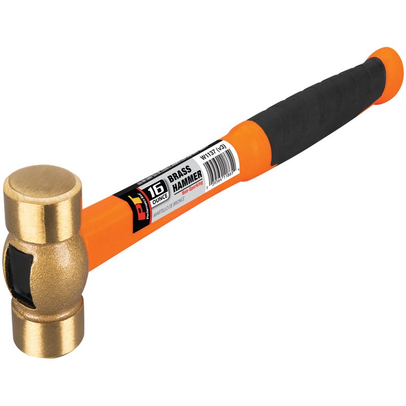 Performance Tool W1137 Solid Brass Hammer 16 oz
