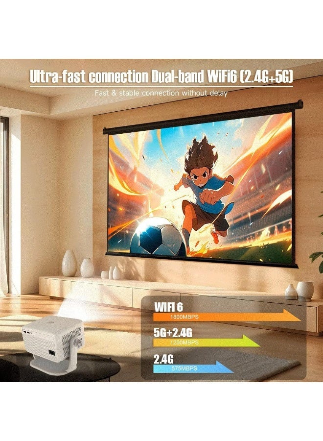 Magcubic L018 Projector, 1080P Native, 650 ANSI,AutoFocus/Keystone, WiFi 6 BT5.4, 360° Adjustable Smart Projector for Home/Outdoor Movies - Image 4