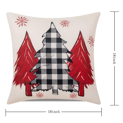 Hongsome Red Christmas DecorationsThrow Pillow Covers 18x18 in Set of 4Decorative Joy Snowflake Pillow Case for Couch Sofa Winter Holiday Indoor Outdoor Home Red White Xams Decorations - Image 3