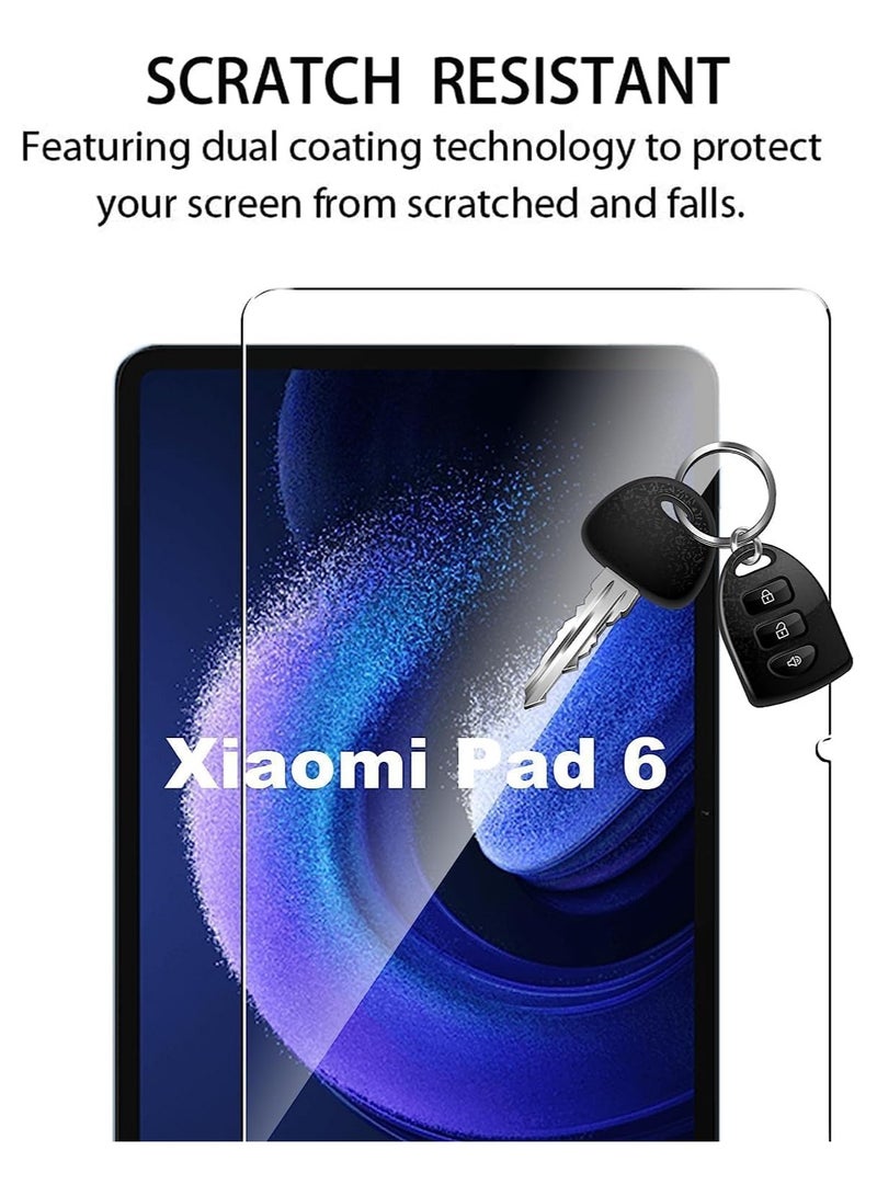 (2+2 Packs) Compatible Xiaomi Pad 6 Pro 11 inch Screen Protector and Camera Lens Protector, Anti-scratch 9H Hardness Protective Film Premium HD Clarity Tempered Glass Friendly - Image 5