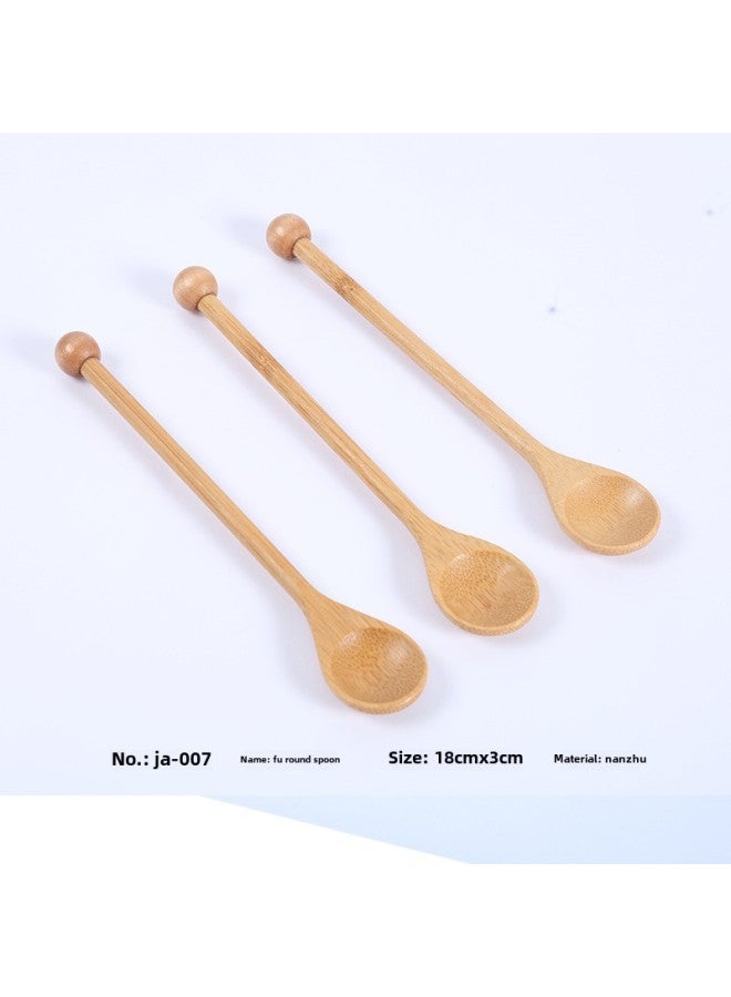 Gift Box Special Bamboo Spoon Kidsren's Small Bamboo Spoon Coffee Stirring Spoon Bamboo Spoon Spoon Can Be Printed-Specifications:JA-007  - Image 1