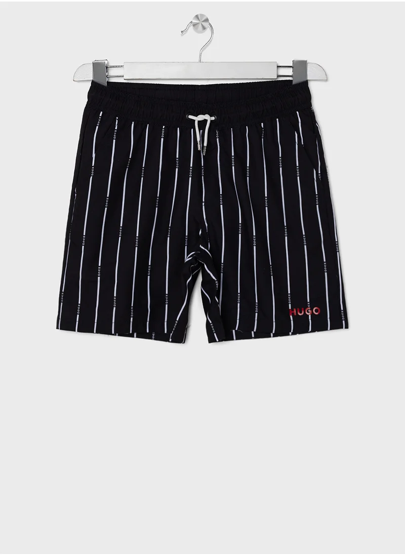 هوجو Kids Stripe Swim Shorts