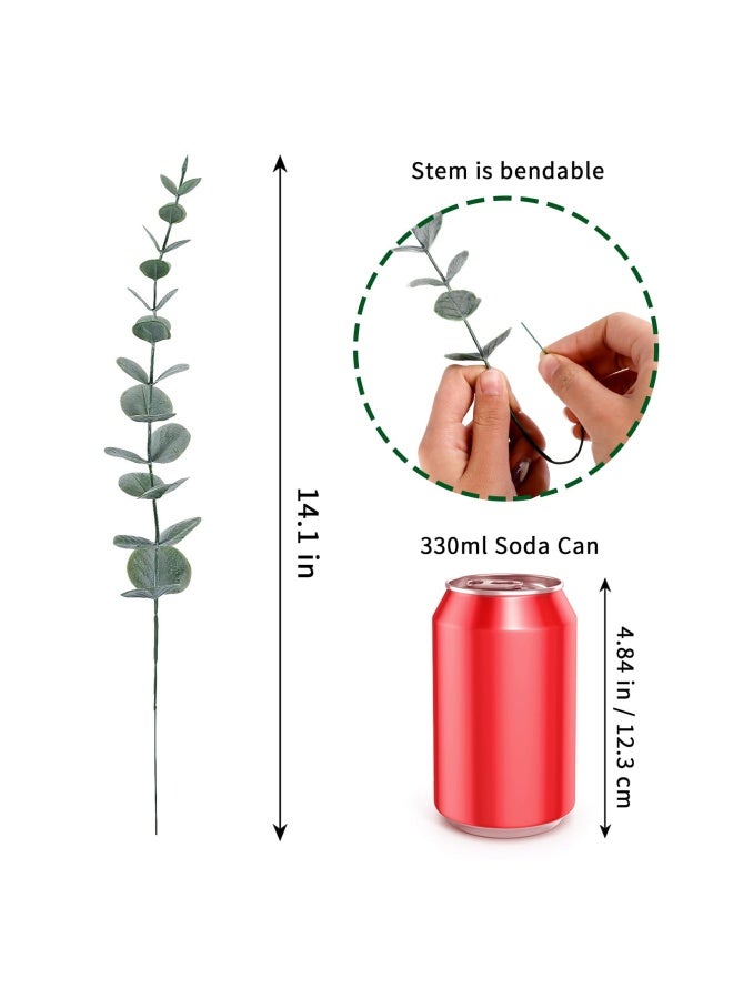 CEWOR 24pcs Eucalyptus Stems Artificial Eucalyptus Leaves Fake Greenery Branches Fake Flowers for Wedding Centerpiece Spring Easter Farmhouse Home Decoration - Image 2