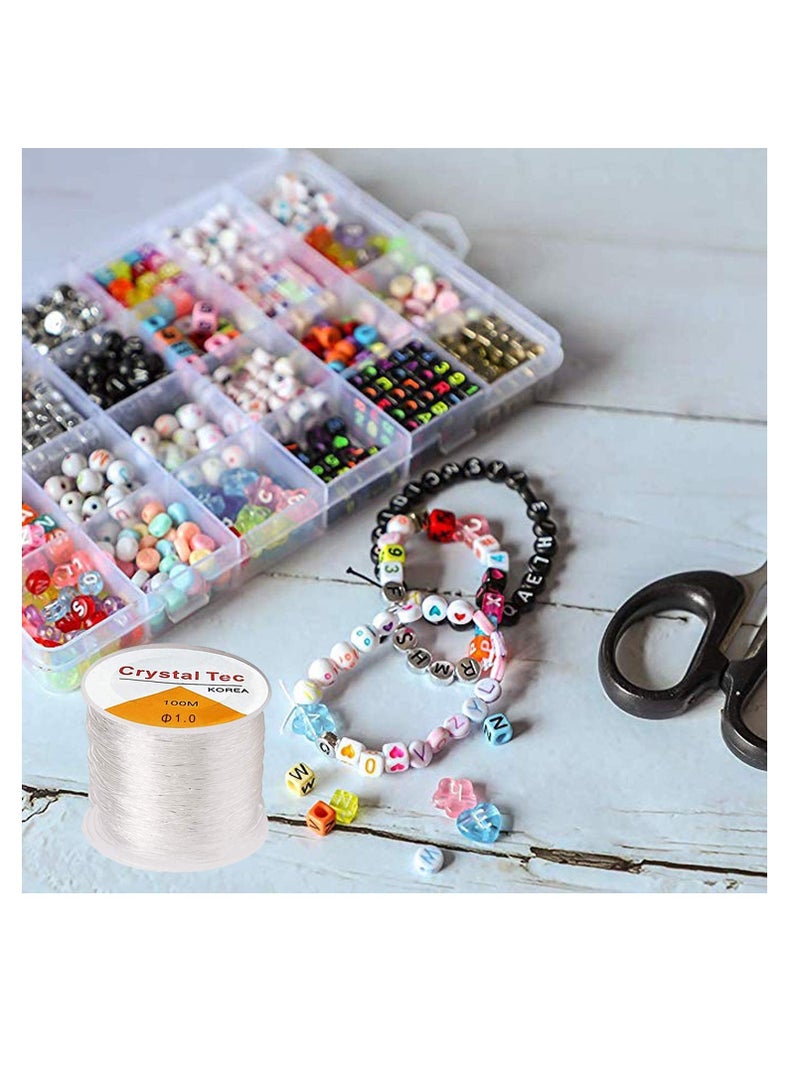 Barakah 2Pack 1.0mm Elastic String, Jewelry Cord, Bracelet Rope Crystal Beading Cords, Transparent Beaded Line, Can Easily Pass Through Jewelry, Suitable for DIY Making Premium Cords 328ft Total(Brown) - Image 3